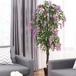 Konstgjord växt Användbar Konstgjord Palm Konstgjord träd 180 cm Rosa