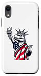iPhone XR Dino Statue Of Liberty 4th Of July American flgs Case