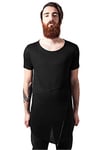 Urban Classics Men's Long Open Edge Front Zip Tee T-Shirt, Black-Schwarz (Black 7), Large