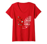 Womens Christian Valentine's Day Red Hearts Butterfly Bible Verse V-Neck T-Shirt