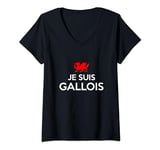 Womens Je Suis Gallois I Am Welsh French Rugby Tour Wales Fans V-Neck T-Shirt