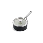 KitchenAid Steel Core Enamel 16 cm/1.3 Litre Saucepan with Lid, German Engineered Enamel, Induction, Oven Safe, Matte Black