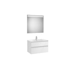 Roca - Meuble salle de bain 800 The Gap 2 tiroirs avec miroir Eidos éclairage led A851511806