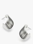 Simply Silver Clean Polished Twist Hoop Earrings, Silver