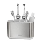 Joseph Joseph Easy-Store - Large Toothbrush Holder Caddy, Bathroom Storage - White/Steel