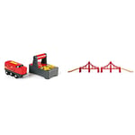 BRIO World Remote Control Engine for Kids Age 3 Years and Up, Compatible with all BRIO Train Sets & World Double Suspension Bridge for Kids Age 3 Years and Up, Compatible with all BRIO Train Sets