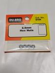 DuBro 2.5mm Hex Nuts 4pk 2104 for RC Model Aircraft Planes Helicopters Boats