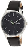 Lacoste Analogue Quartz Watch for Men with Black Leather Strap - 2011047