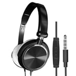 Casque filaire avec microphone sur casques d'oreille de jeu Basse HiFi Musique Écouteur stéréo pour Sony Xiaomi Huawei PC XBOX PS WII-Noir