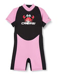 Cressi Women's Smoby Shorty Wetsuit Children s Premium Neoprene 2 mm, Black Pink, 9 10 Years UK