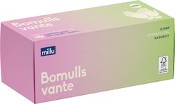 Millu Bomullsvante Extra Lång/Tunn L/XL 12 par