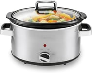 Schallen Slow Cooker 7L Stainless Steel Stew and Stir Brushed Silver Energy ++