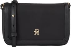 Tommy Hilfiger Women's TH Essential S Flap Crossover AW0AW15700, Black (Black), OS