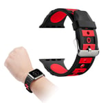 Apple Watch Series 4 44mm dual-color silicone watch strap - Black / Red