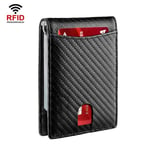Plånbok i läder med RFID-skydd för kreditkort - Svart