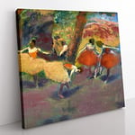 Before The Performance by Edgar Degas Classic Painting Canvas Wall Art Print Ready to Hang, Framed Picture for Living Room Bedroom Home Office Décor, 35x35 cm (14x14 Inch)