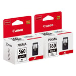 2x Genuine Canon PG560XL Black Ink Cartridges For Canon PIXMA TS5351 Printer
