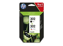 HP Original 302 Black & Colour Ink Cartridge For OfficeJet 3833 Inkjet Printer