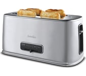 BREVILLE EDGE Long Slot VTR023 4 slice Toaster - Silver, Stainless Steel