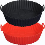 Silicone Air Fryer Liner 2PCS, round Air Fryer Basket Reusable, Food Safe Airfry