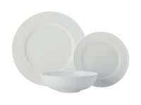 Maxwell & Williams Cashmere White Dinner Set for 4 in Gift Box, Classic Rim Design, Fine Bone China, White, 12 Pieces