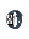 Apple Watch SE (2023) GPS + Cellular 40mm - Silver Aluminium Case with Storm Blue Sport Band - S/M