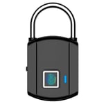 QJJML Fingerprint Padlock Smart Security Lock,Keyless USB Charging Biometric High Waterproof Lock for School,Gym Locker,Suitcases, Travel Luggage Lock,Black