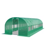 TOOLPORT Tunnelväxthus Växthus 3x8m stabil & hållbar med fönster - 180 g/m² tjock PE-presenning grön transparent