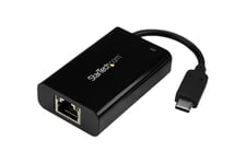 StarTech.com USB-C till Gigabit-nätverksadapter med PD-laddning - nätverksadapter - USB-C - Gigabit Ethernet