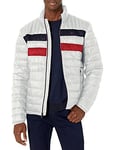 Tommy Hilfiger Men's Ultra Loft Lightweight Packable Puffer Jacket (Standard and Big & Tall) Down Alternative Coat, Ice Color Block, M