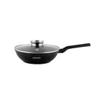 Herzog HR-2618: 32 cm marmorbelagd wok med aromknopp i glaslock