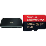 SanDisk Extreme PRO 128GB UHS-I microSDXC card + SD adapter + RescuePRO Deluxe with the SanDisk ImageMate PRO USB-C Multi-Card Reader/Writer