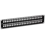 TRENDnet 48-Port Blank Keystone 2U HD Patch Panel, TC-KP48, Cat 5/5E/6/6A, 2U 19 Inch RackMount Ready, HD Keystone Network Patch Panel, Recommended with TC-K25C6 & TC-K50C6 Cat6 Keystone Jacks