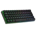 Cooler Master SK622 Wireless Gaming Keyboard - 60% Layout, Flat Mechanical Switches, RGG Backlit Per Button, Bluetooth & Wired Connection, Apple/PC/Smartphone Compatible - DE Layout