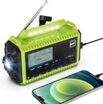 Portable DAB/FM Radio with Rechargeable Battery, Hand Crank Solar Outdoor Digit