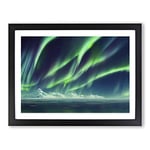 The Miraculous Aurora Borealis H1022 Framed Print for Living Room Bedroom Home Office Décor, Wall Art Picture Ready to Hang, Black A2 Frame (64 x 46 cm)