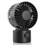 Hianjoo USB Desk Fan, 2-Speed Table Fan Shaking Head & Adjustable Angle Cooling Fan with 170cm USB Cable by Laptop, Power Bank, PC, for Home Office School (Black)