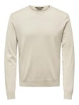 ONLY & SONS Men's Onswyler Life Reg 14 Ls Crew Knit Noos Jumper, Silver Lining, X-Small