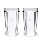 Large Cups for Compatible with Nutribullet 32OZ Replacement Parts 600W/900w Blender Juicer Mixer (Pack of 2) by Poweka
