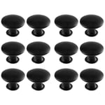 INF Skåpshandtag lådhandtag knoppar med skruvar 12-pack Svart