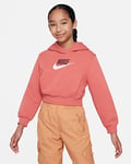 Nike Sportswear Club Fleece Kort hettegenser til store barn (jente)
