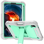 Coque Compatible avec iPad Mini 6 3 Couches Antichoc en Silicone Souple avec Support intégré pour iPad Mini 6 8,3" 2021 Vert
