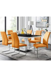 Giovani High Gloss And Glass Dining Table And 6 Lorenzo Chairs Set