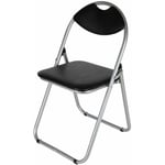 Spetebo - Chaise pliante en métal avec dossier / revêtement en plastique - couleur : noir