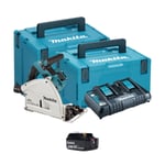 Makita DSP600PGJ-1 Twin 18v Brushless 165mm Plunge Saw (1x6Ah)