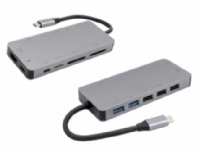 EXSYS EX-1221HM, USB 3.2 Gen 1 (3.1 Gen 1) Type-C, HDMI,USB 2.0,USB 3.2 Gen 1 (3.1 Gen 1) Type-A, 3840 x 2160 pixel, MicroSD (TransFlash),SD, 5000 Mbit/s, Sølv