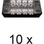 Terminalblock, 4 utgångar. Paket med 10 st.