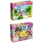 Lisciani - Maxi Puzzle - Lot De 2 - pour Enfants A partir de 6 Ans - Puzzle 150 pièces - 2 en 1 Double Face Recto Verso avec Le Dos A Colorier