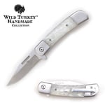 Wild Turkey - Håndlaget Buck Style Foldekniv med Perlehåndtak
