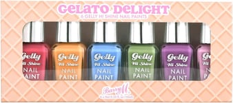 Barry M Nail Paint Gift Set, 6 Gelly Hi Shine Nail Paints - Gelato Delight